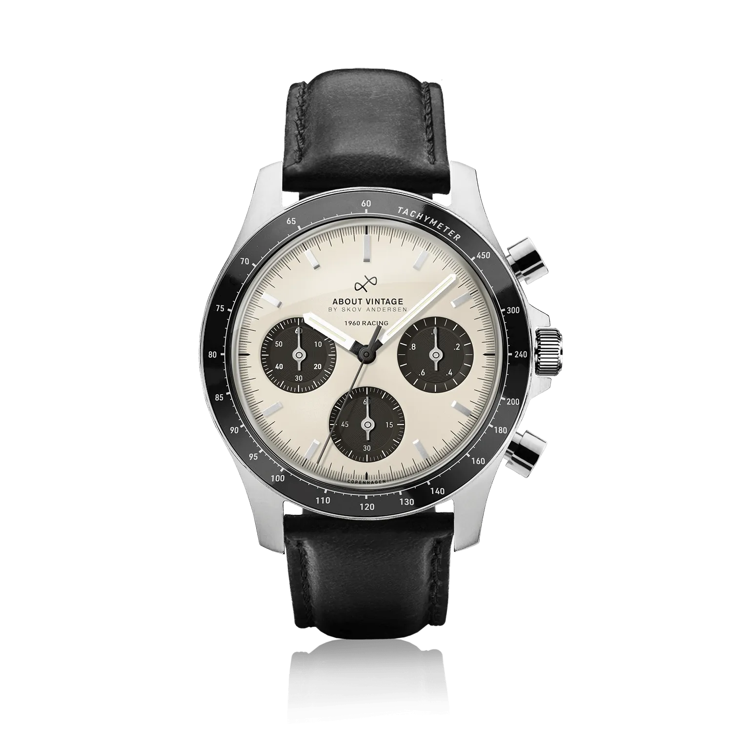 1960 Racing Chronograph. Steel / Off White & Black