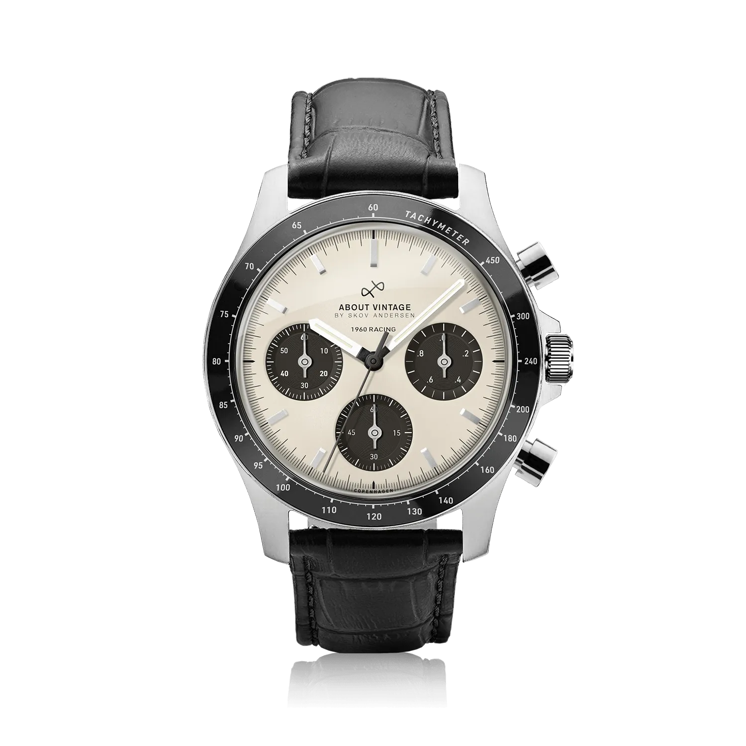 1960 Racing Chronograph. Steel / Off White & Black
