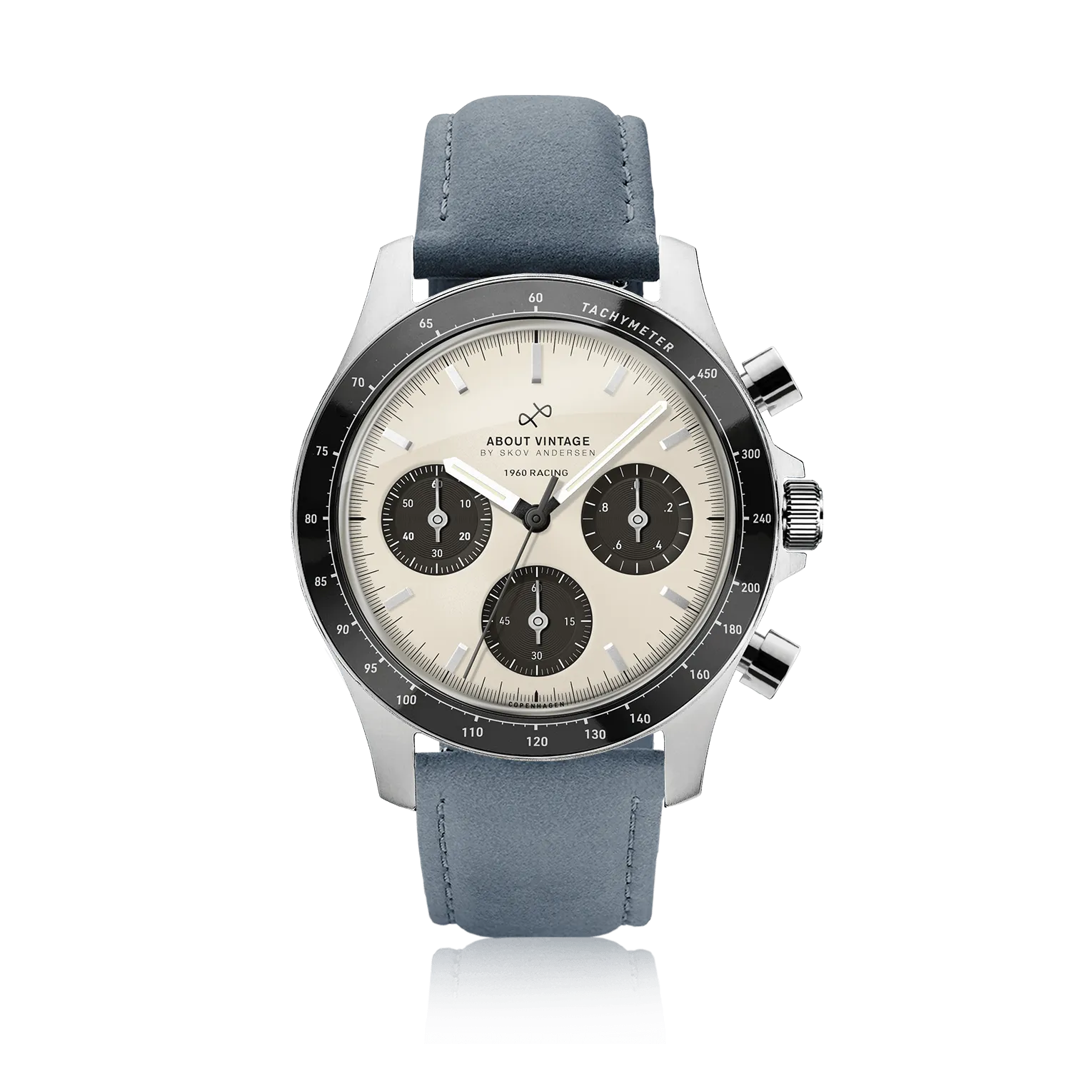 1960 Racing Chronograph. Steel / Off White & Black
