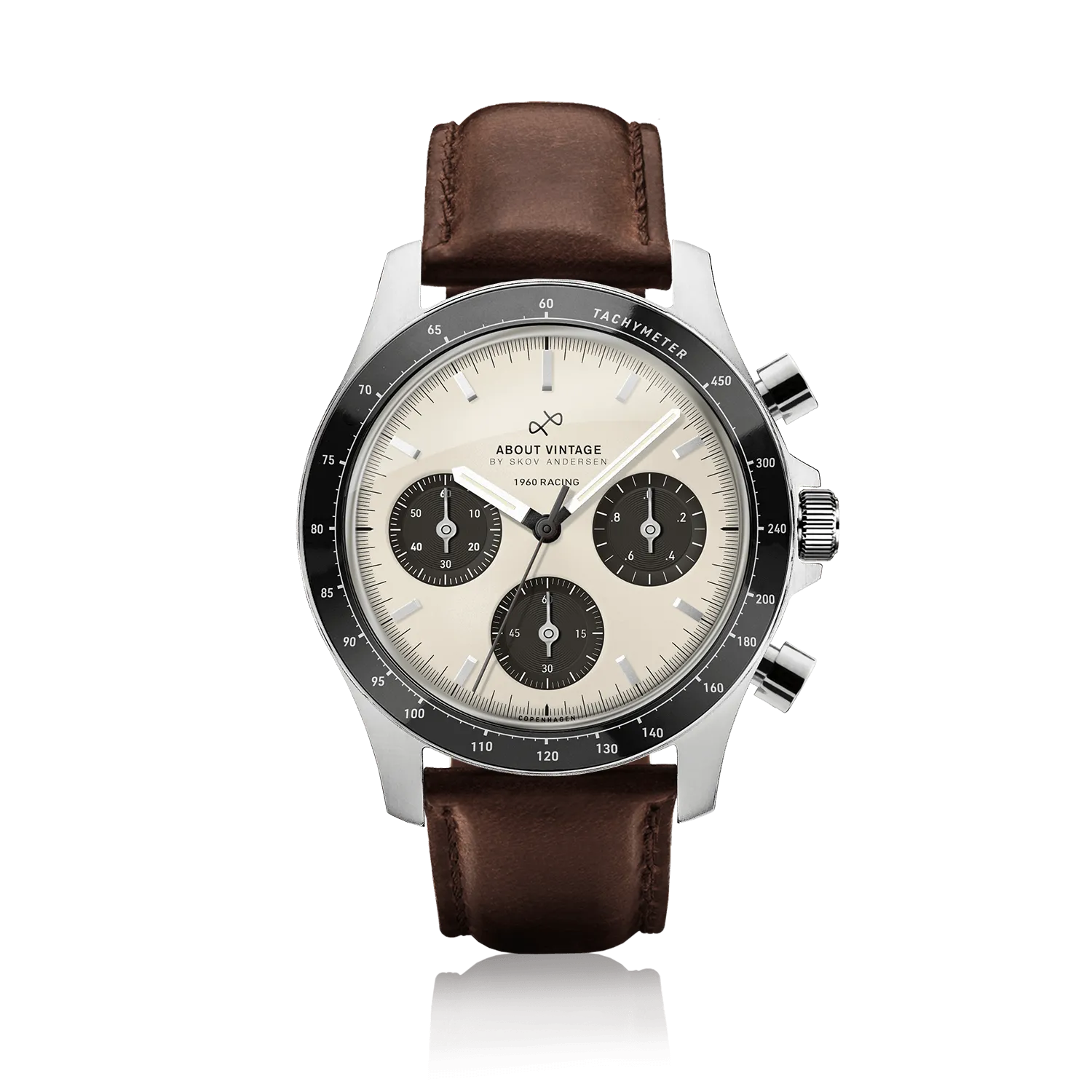 1960 Racing Chronograph. Steel / Off White & Black