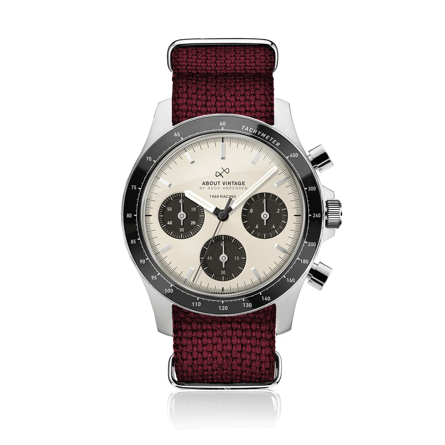 1960 Racing Chronograph. Steel / Off White & Black