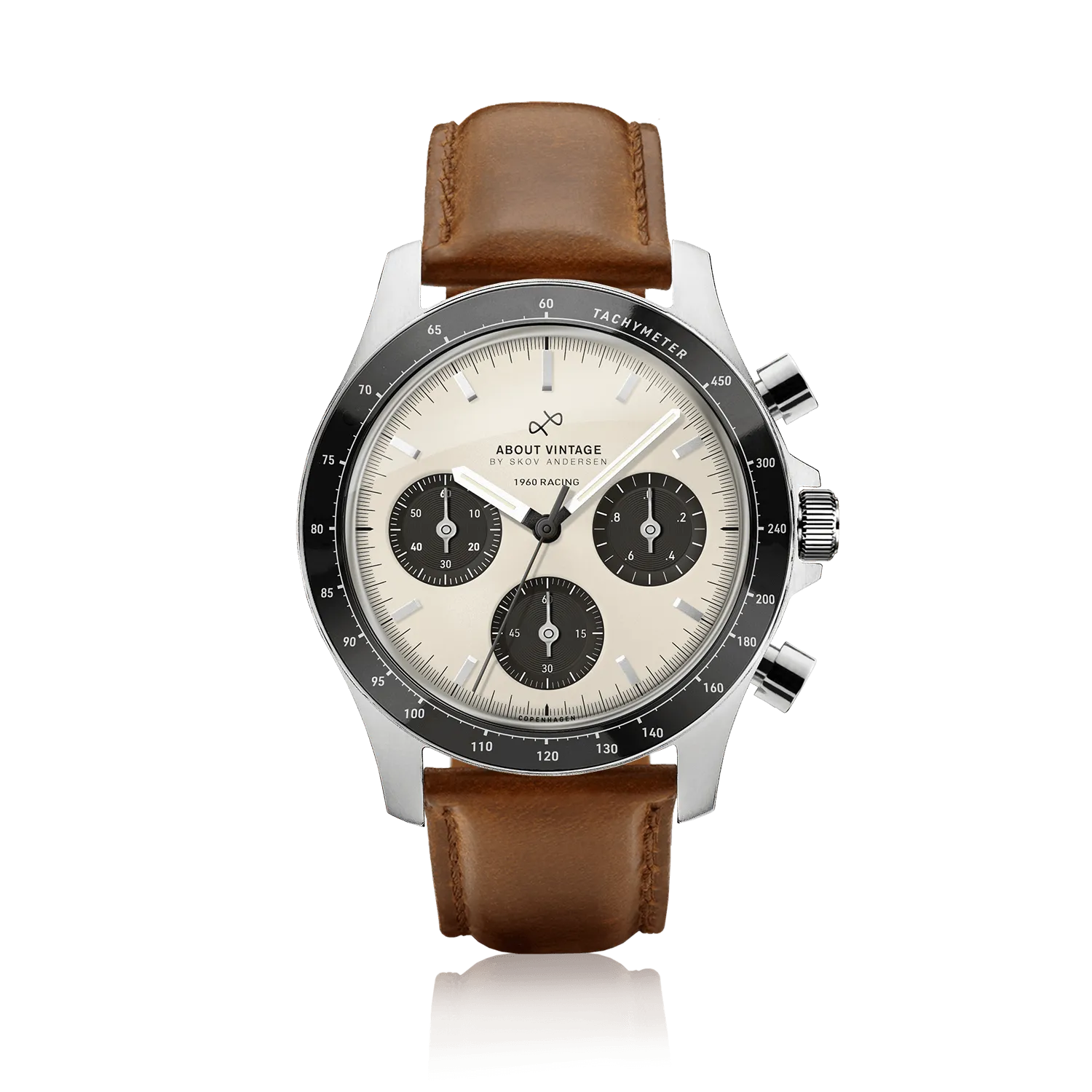 1960 Racing Chronograph. Steel / Off White & Black