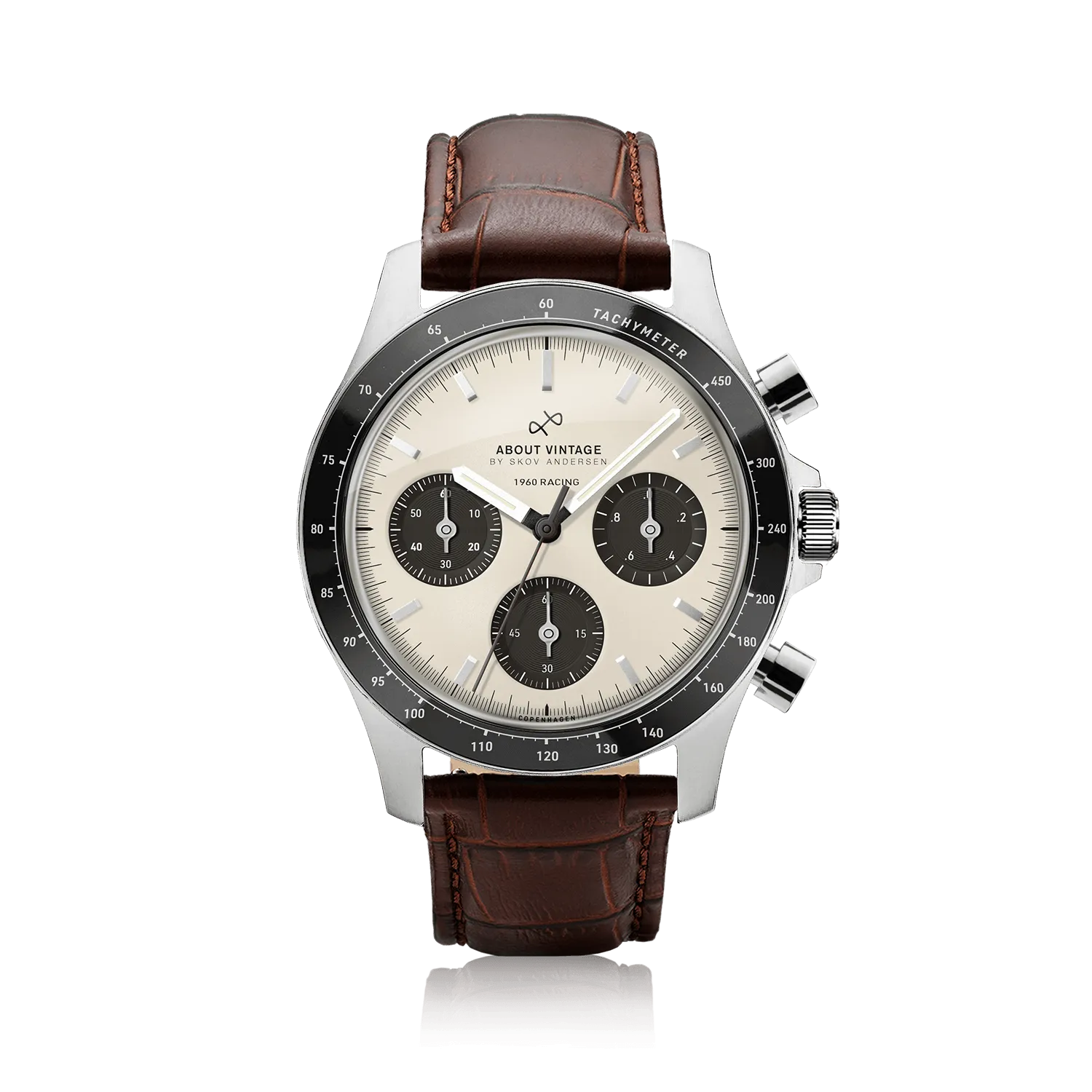 1960 Racing Chronograph. Steel / Off White & Black