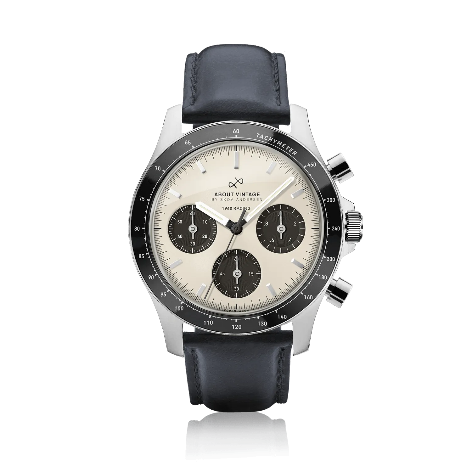 1960 Racing Chronograph. Steel / Off White & Black