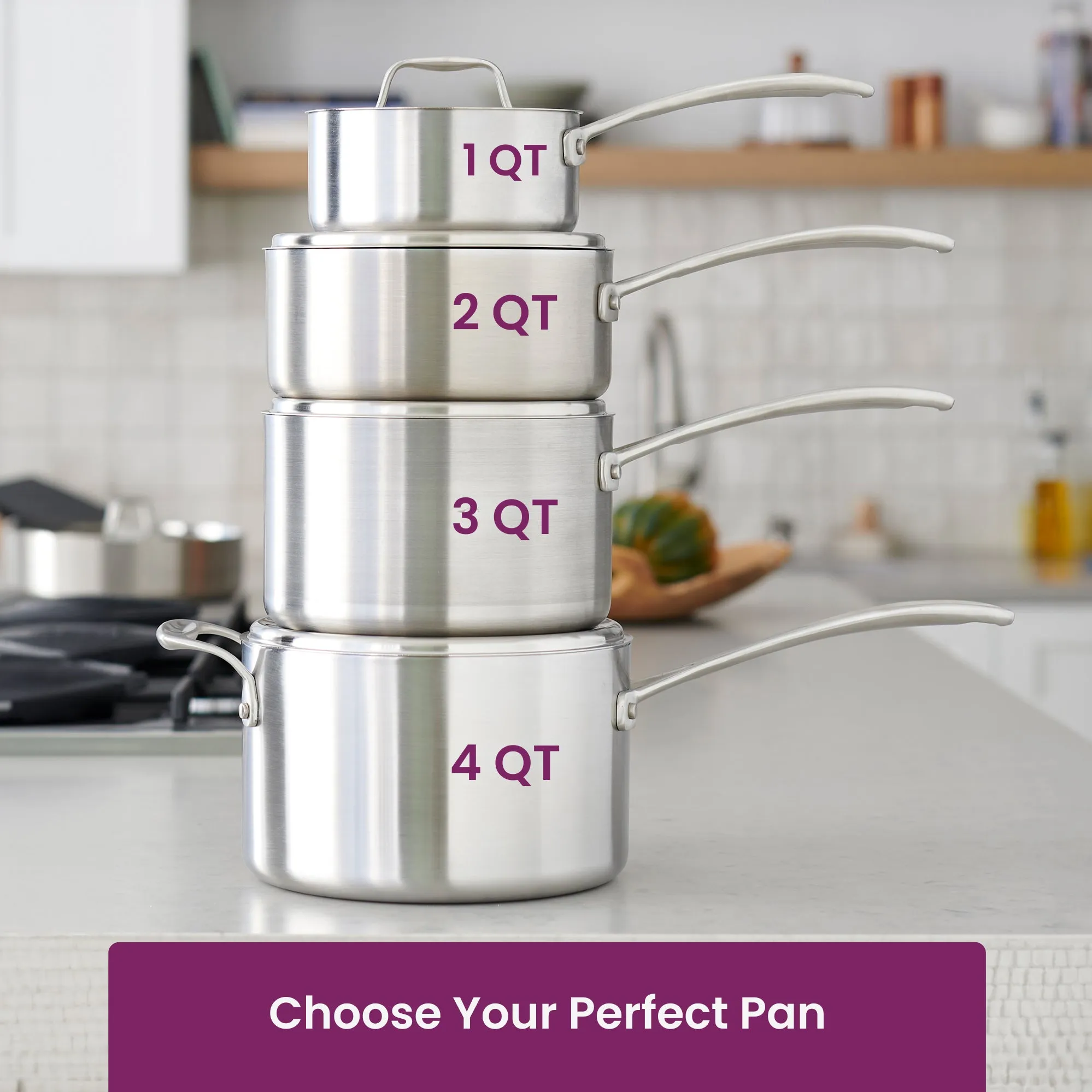 2-quart Covered Stainless Steel Saucepan