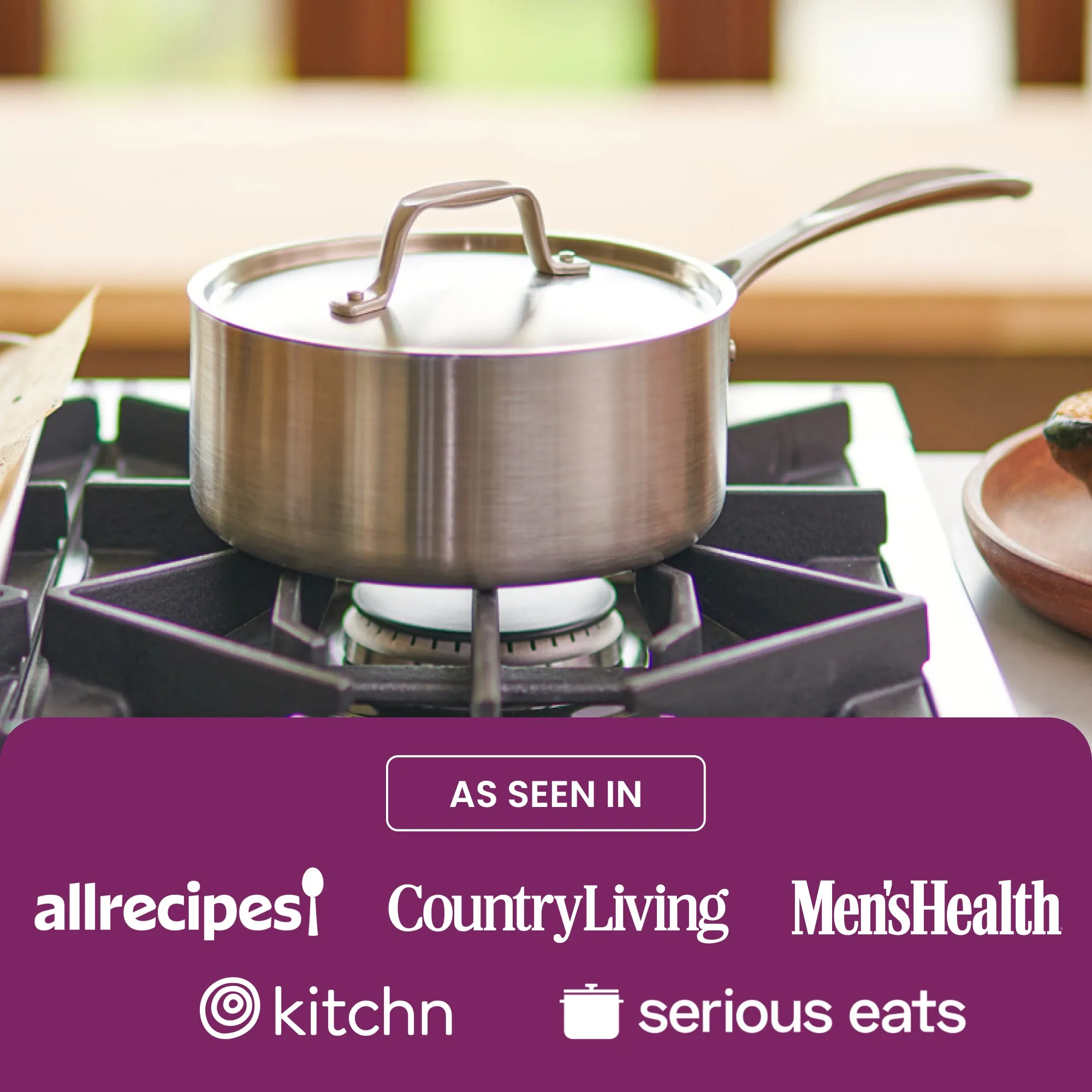 2-quart Covered Stainless Steel Saucepan