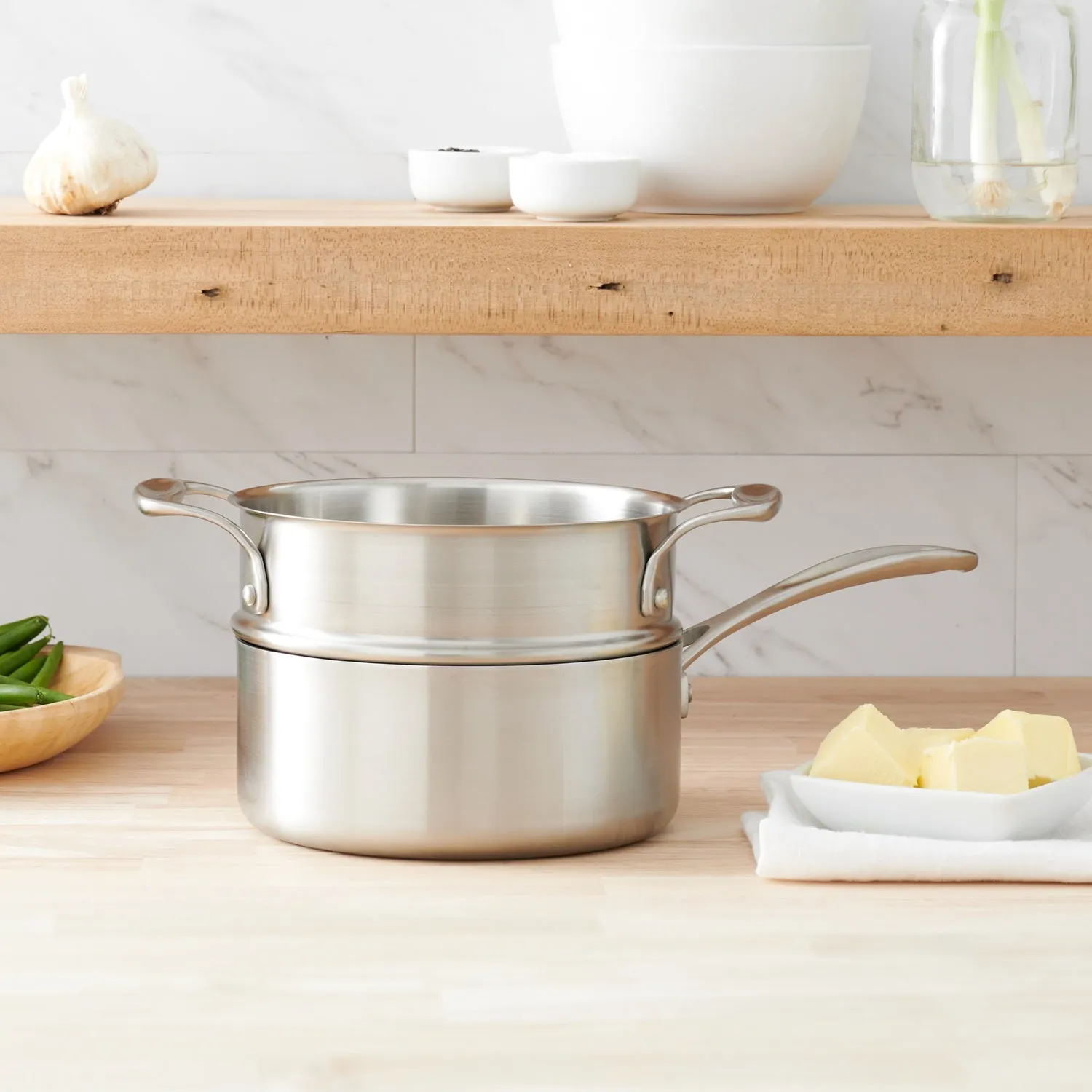 2-quart Covered Stainless Steel Saucepan