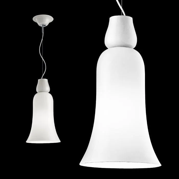 Anni Trenta Straw Yellow Or White Glass Pendant From Venini