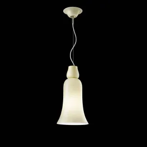Anni Trenta Straw Yellow Or White Glass Pendant From Venini