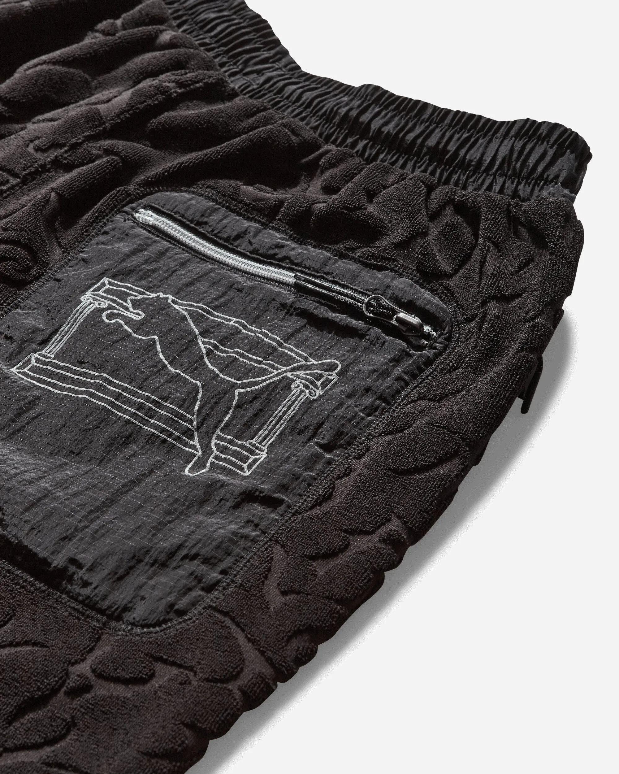 Aries Tribal Jacquard Towelling Shorts Black
