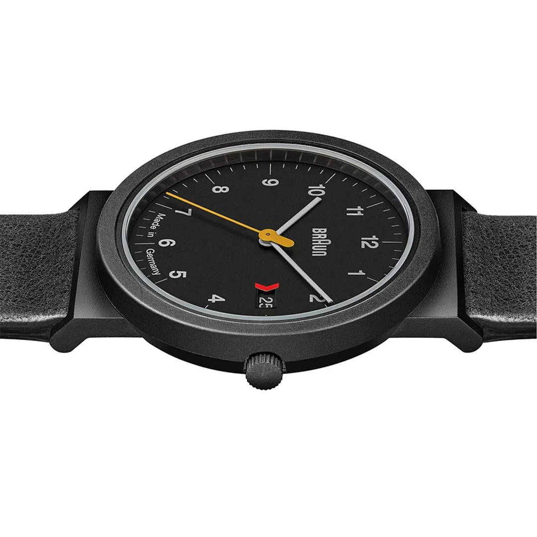 AW10 Braun gents EVO classic watch - black dial and black leather strap