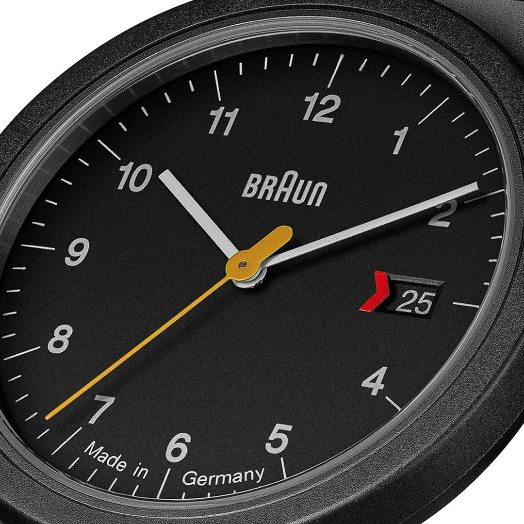 AW10 Braun gents EVO classic watch - black dial and black leather strap