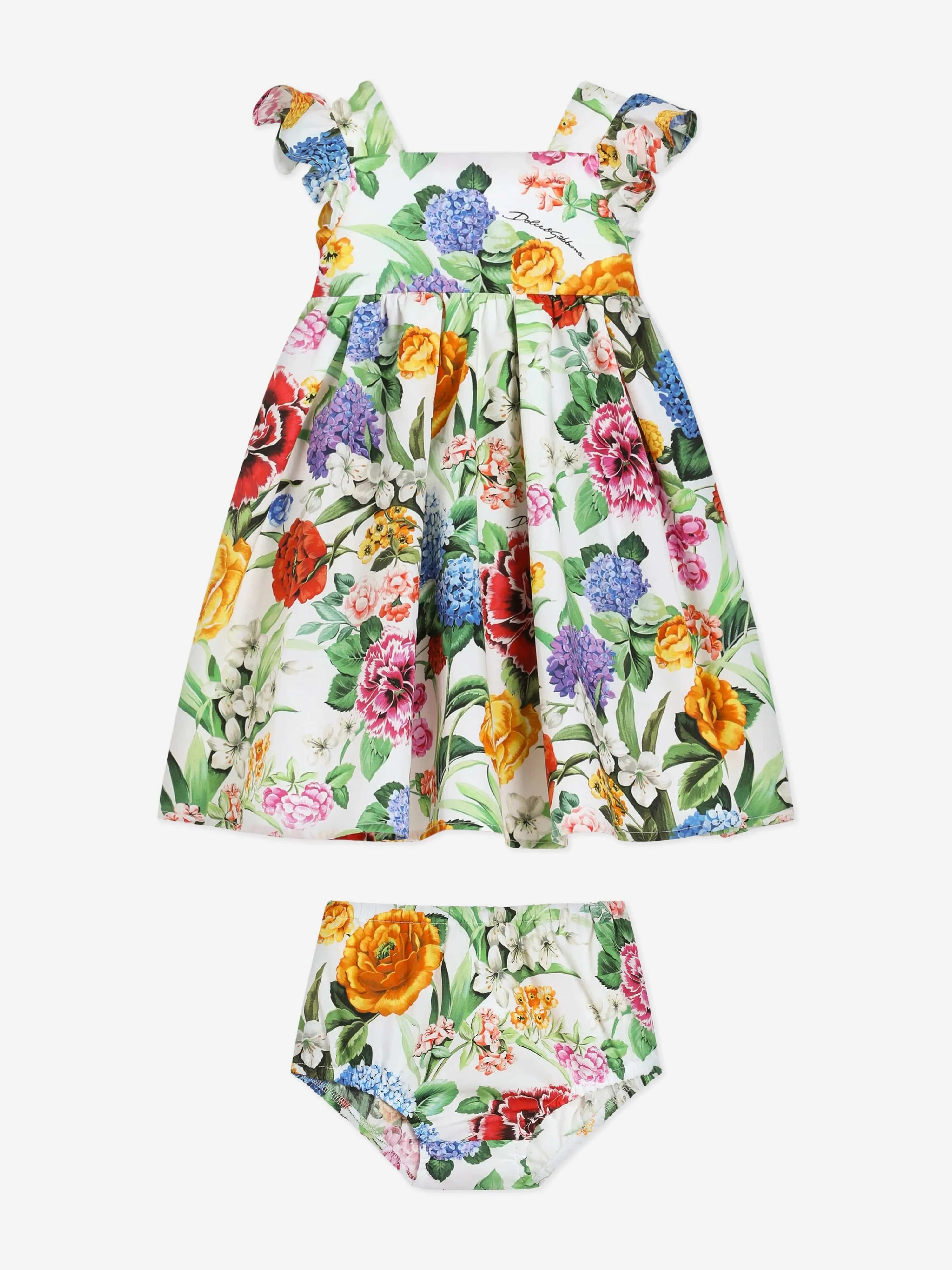 Baby Girls Floral Print Dress in Multicolour