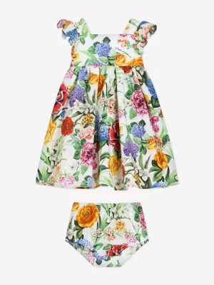 Baby Girls Floral Print Dress in Multicolour