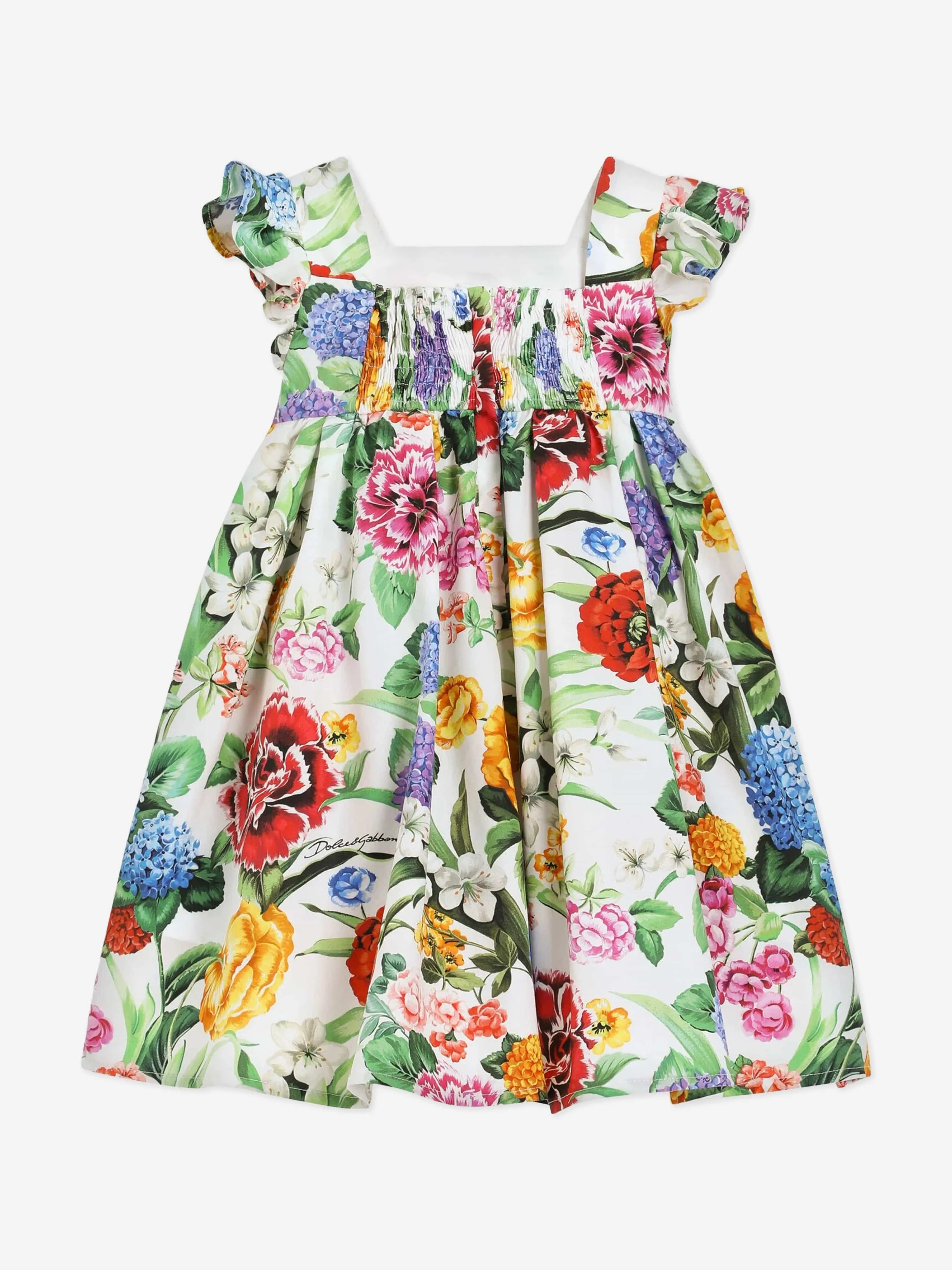 Baby Girls Floral Print Dress in Multicolour