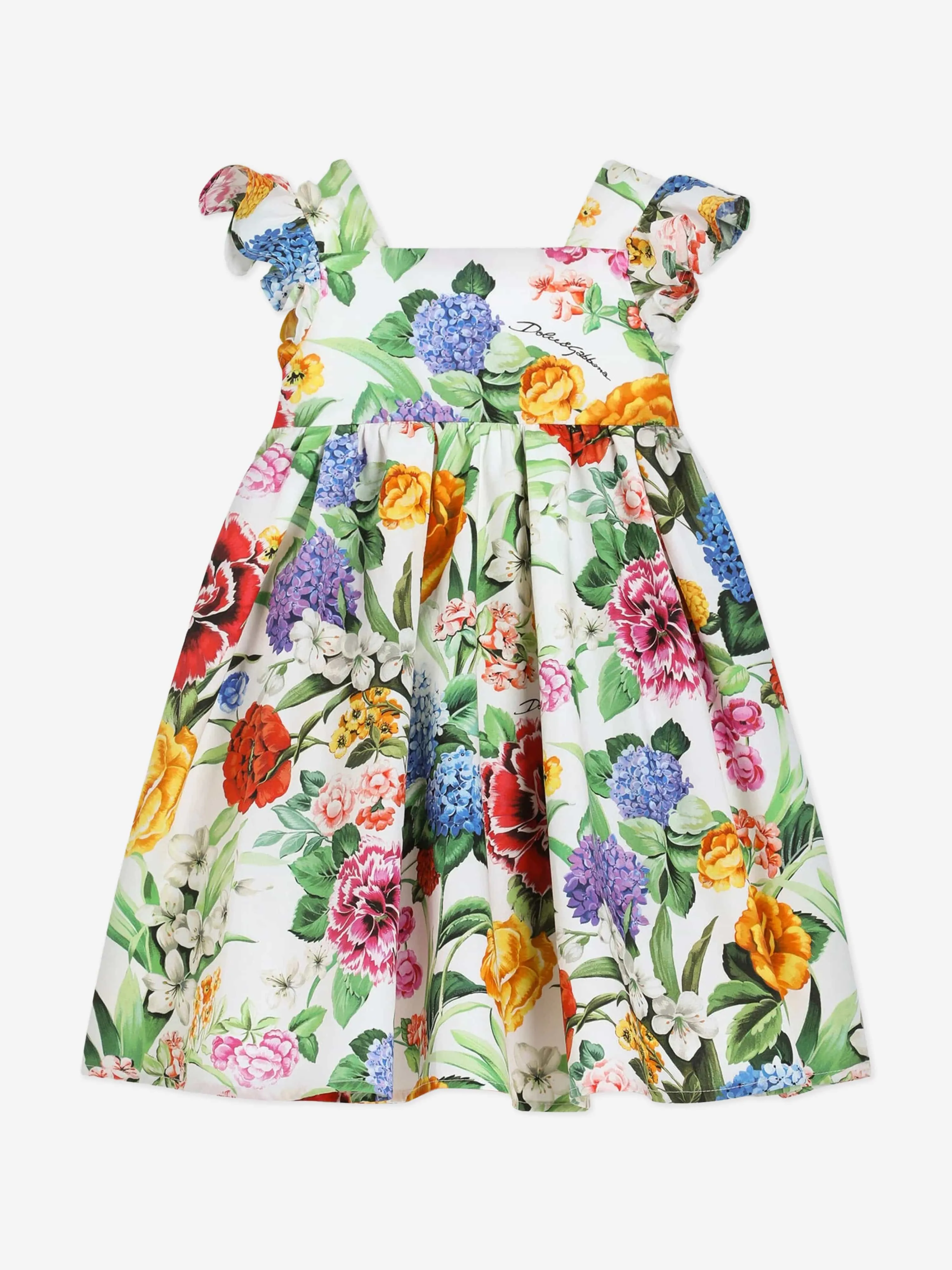 Baby Girls Floral Print Dress in Multicolour