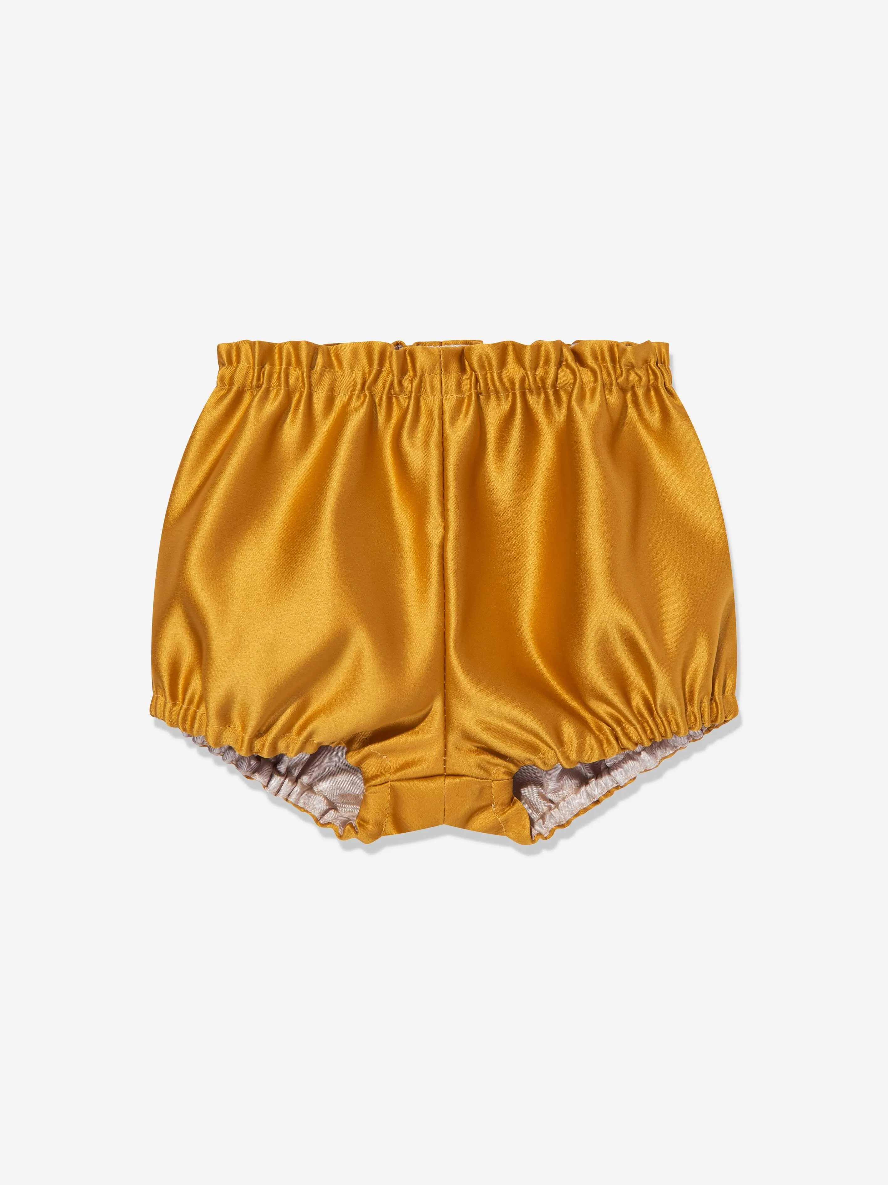 Baby Girls Scalloped Bodice Dress and Bloomers in Yellow