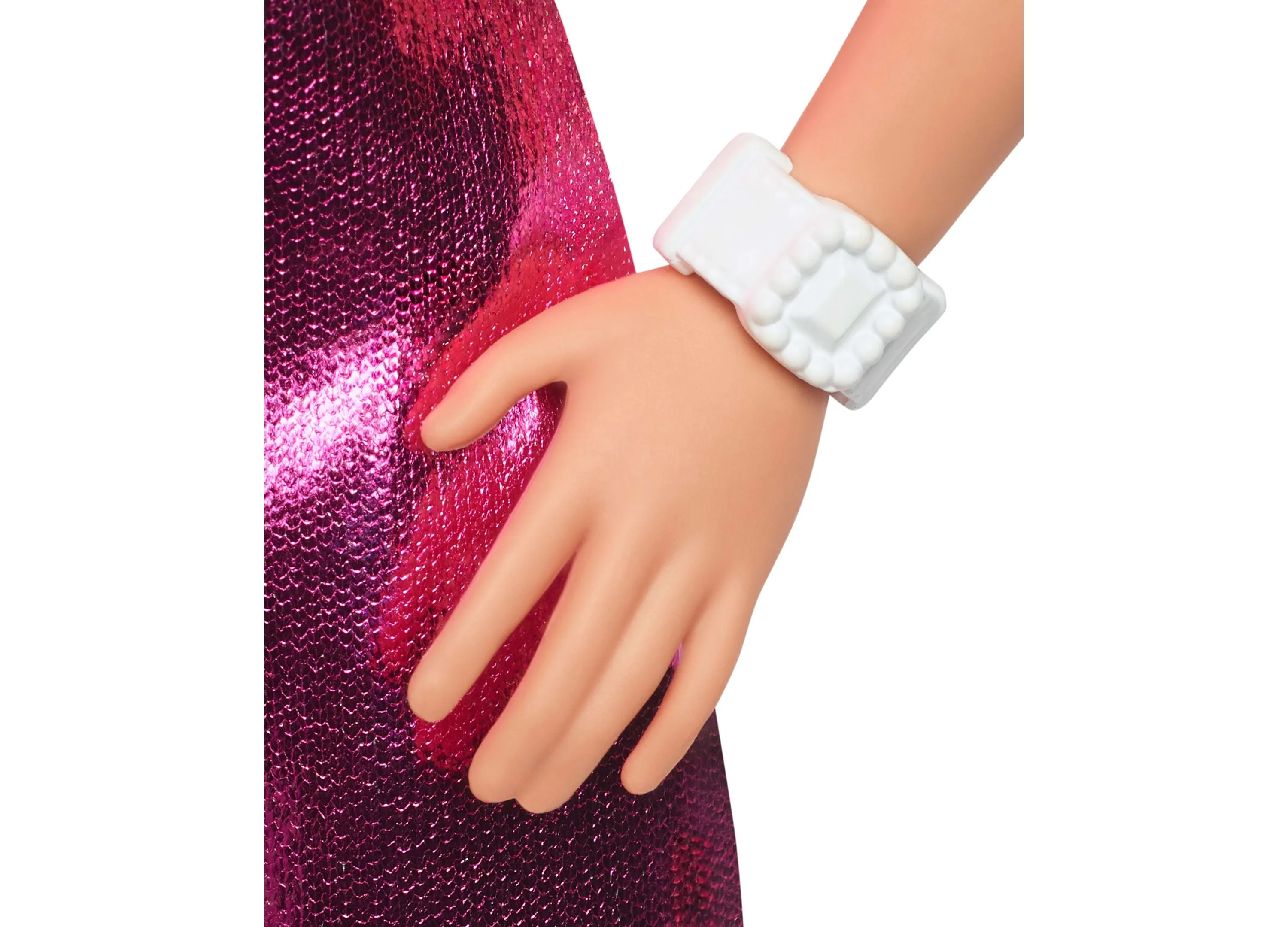 Barbie Fashionistas Doll 230 - Blond Hair in Metallic Pink Minidress