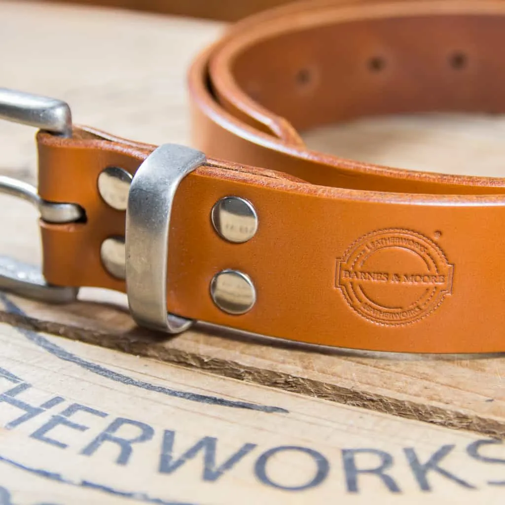 Barnes & Moore Garrison Belt - Harness Tan/Nickel