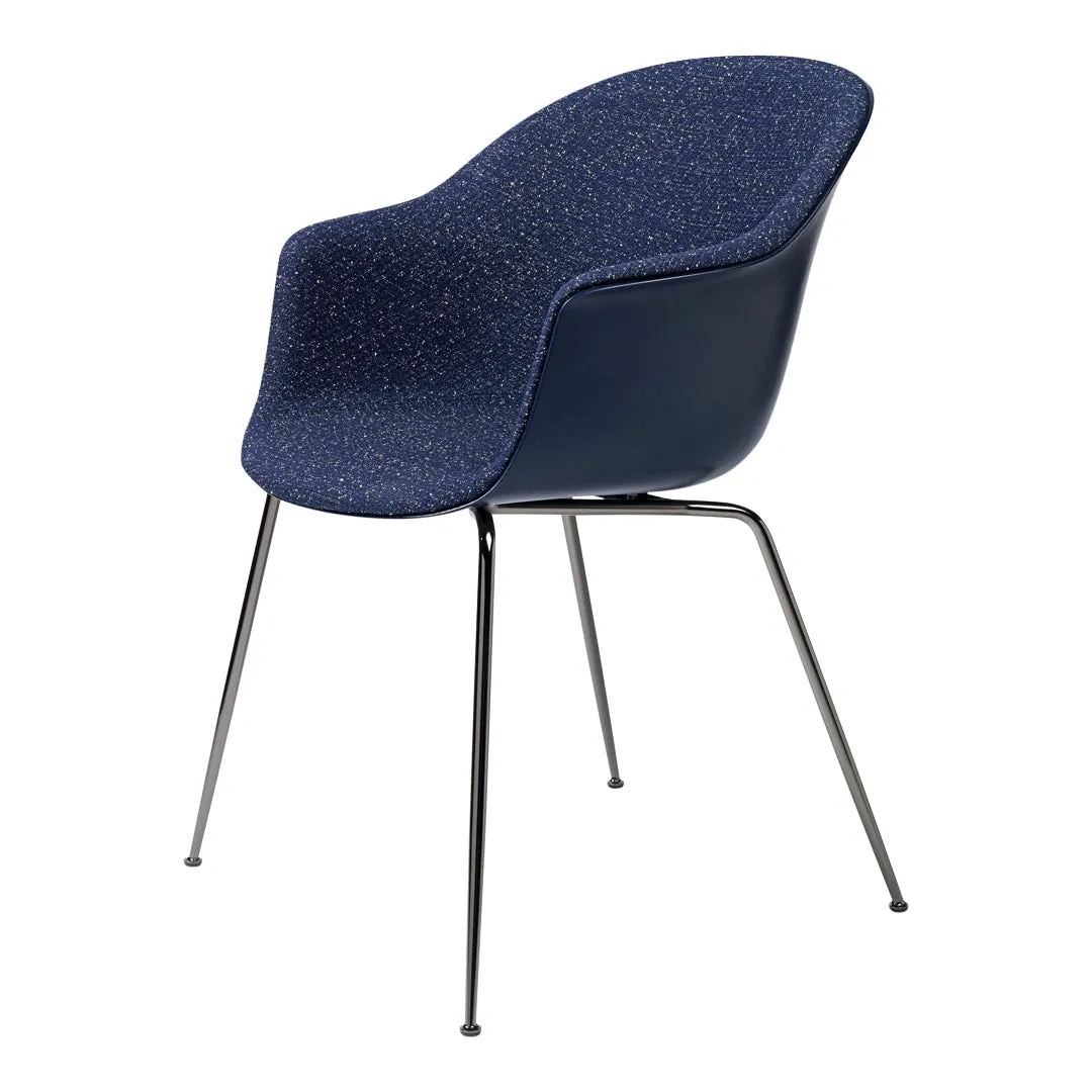 Bat Dining Chair - Antique Brass Conic Base - Front Upholstered