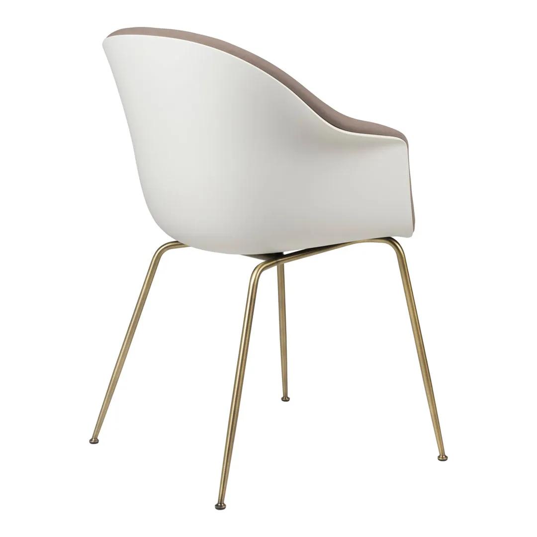 Bat Dining Chair - Antique Brass Conic Base - Front Upholstered
