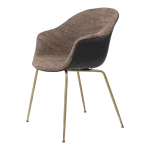 Bat Dining Chair - Antique Brass Conic Base - Front Upholstered