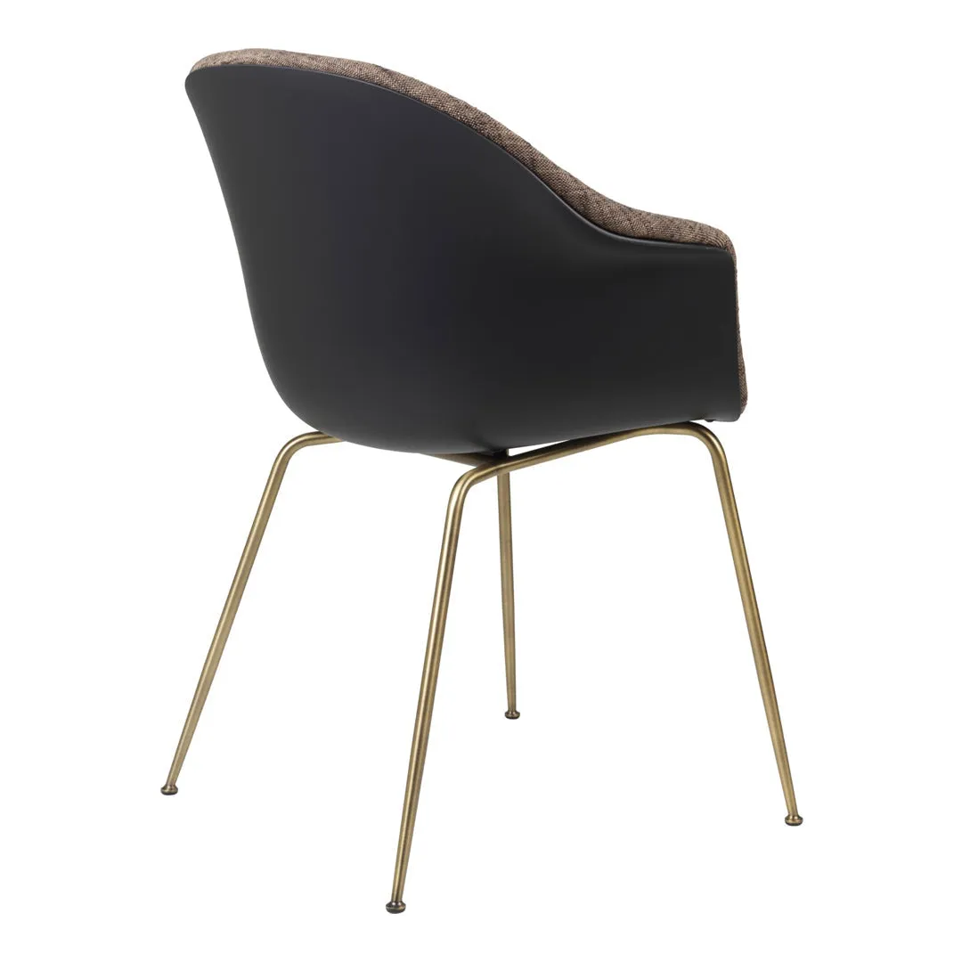 Bat Dining Chair - Antique Brass Conic Base - Front Upholstered