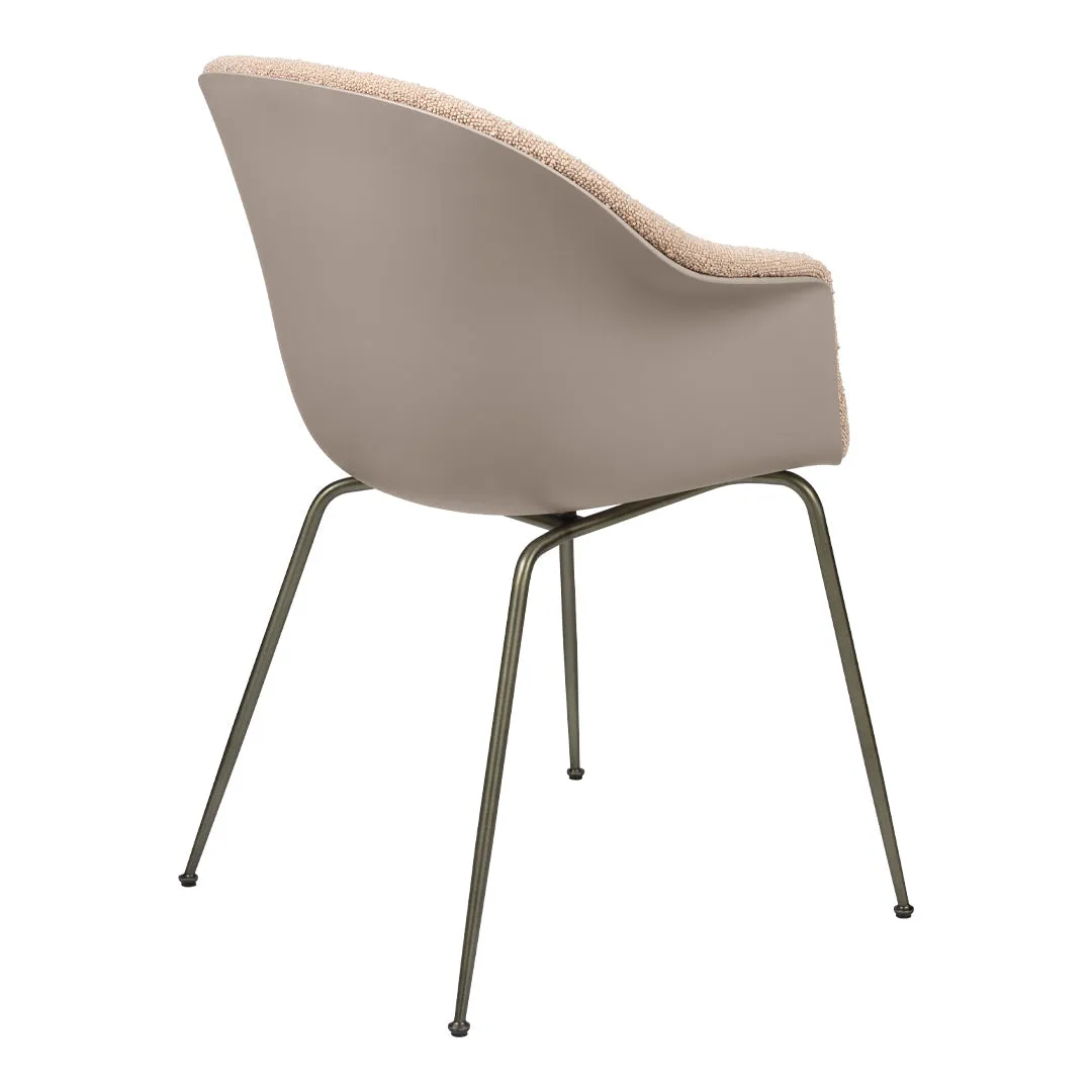 Bat Dining Chair - Antique Brass Conic Base - Front Upholstered
