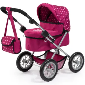 Bayer Design Trendy Doll Pram - Magenta with White Dots & Unicorn Theme