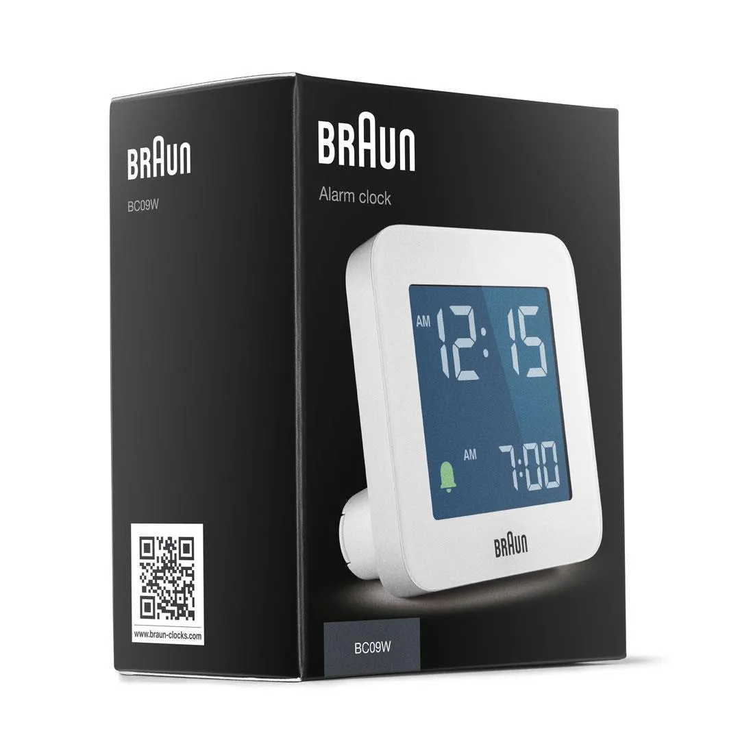 BC09 Braun digital alarm clock - white
