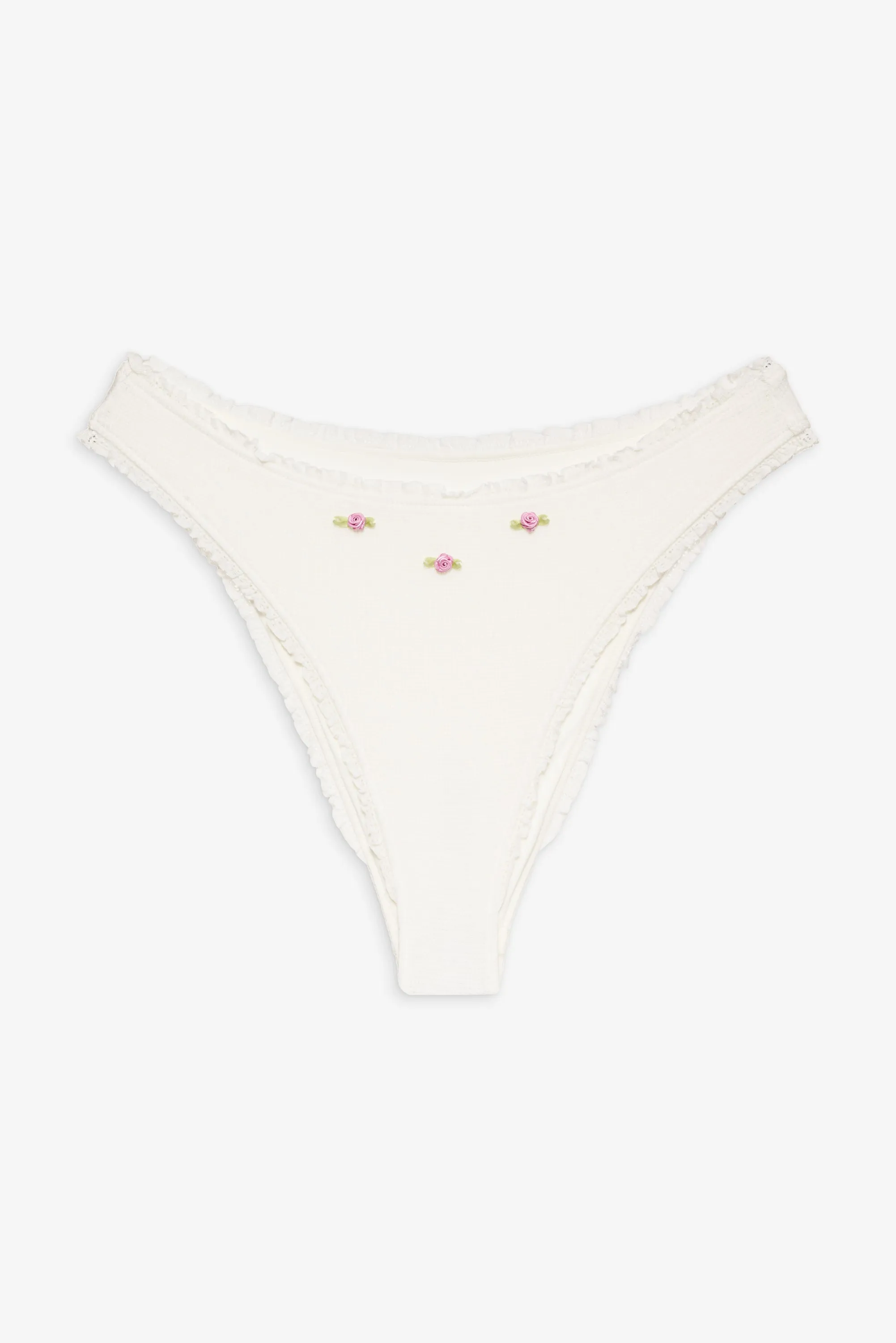 Beck High Waisted Bikini Bottom - White