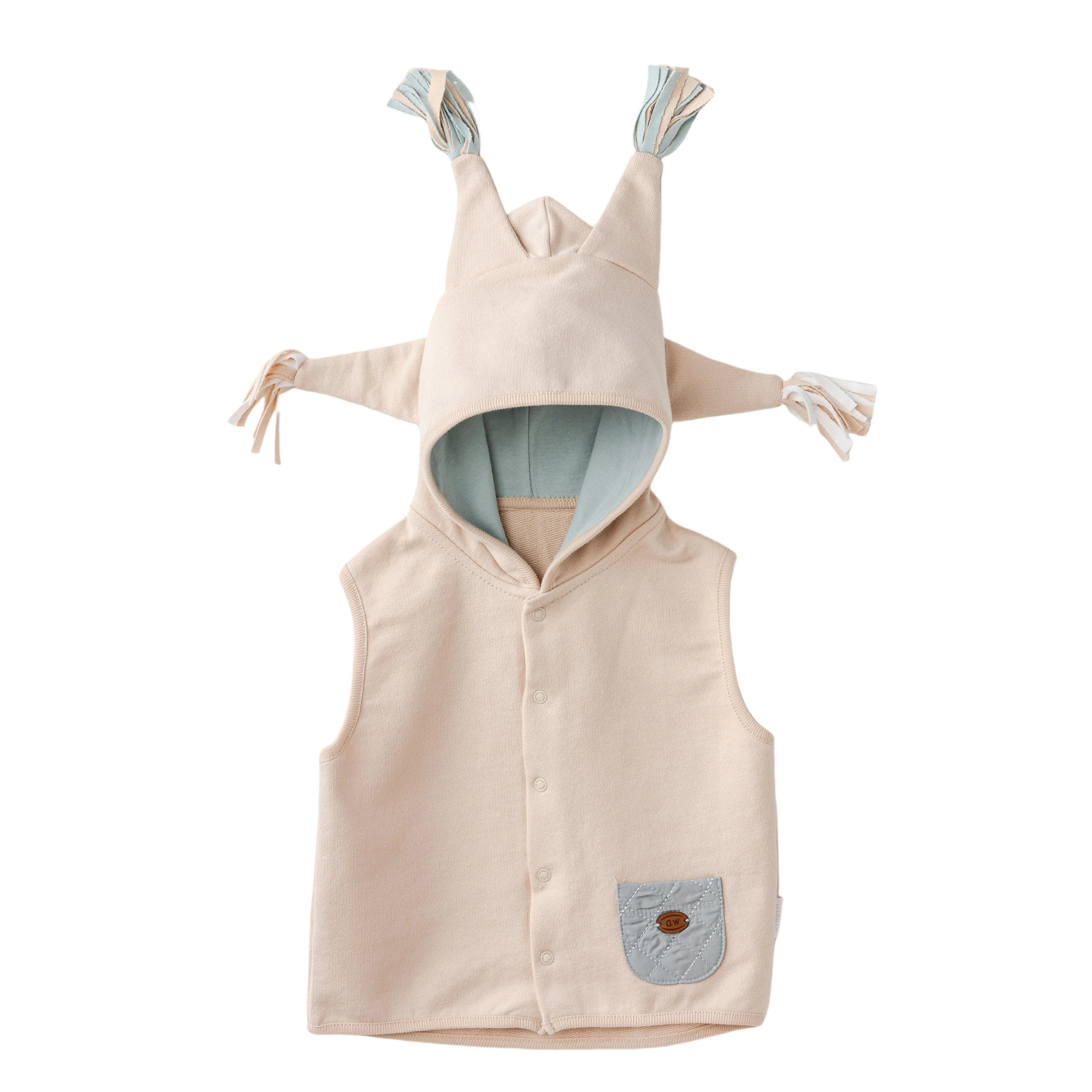 Beige Circus Party Tassels Vest