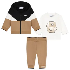 Beige Logo Tracksuit Outfit