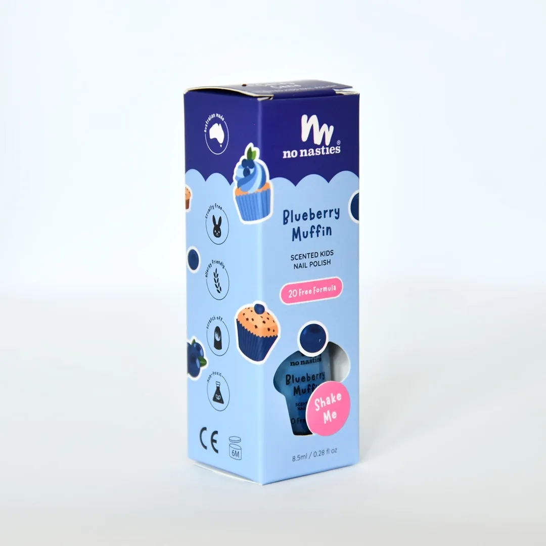 BLUEBERRY MUFFIN Scented Scratch Off Kids Nail Polish