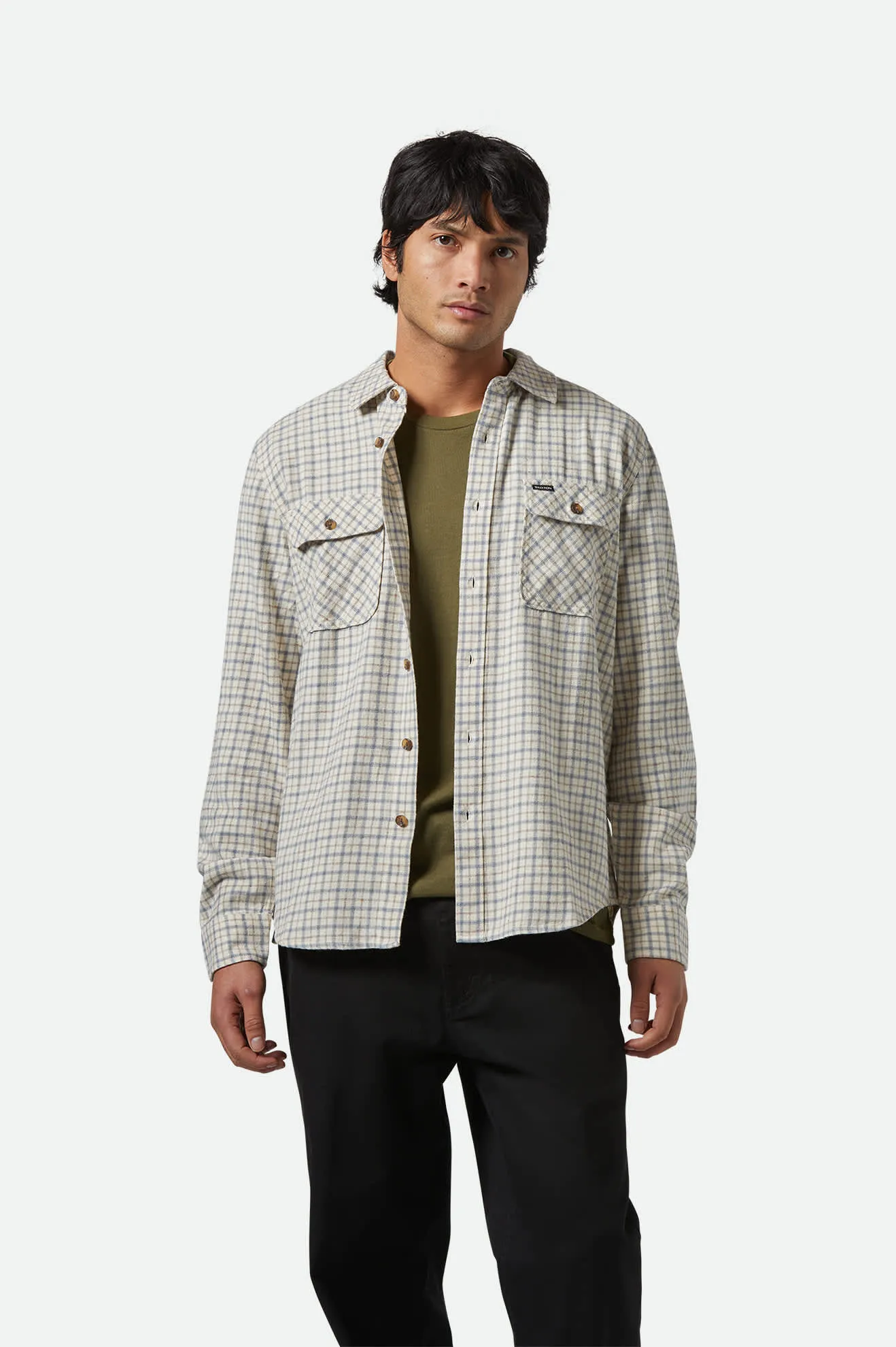 Bowery Lightweight Ultra Soft L/S Flannel - Whitecap/Basalt