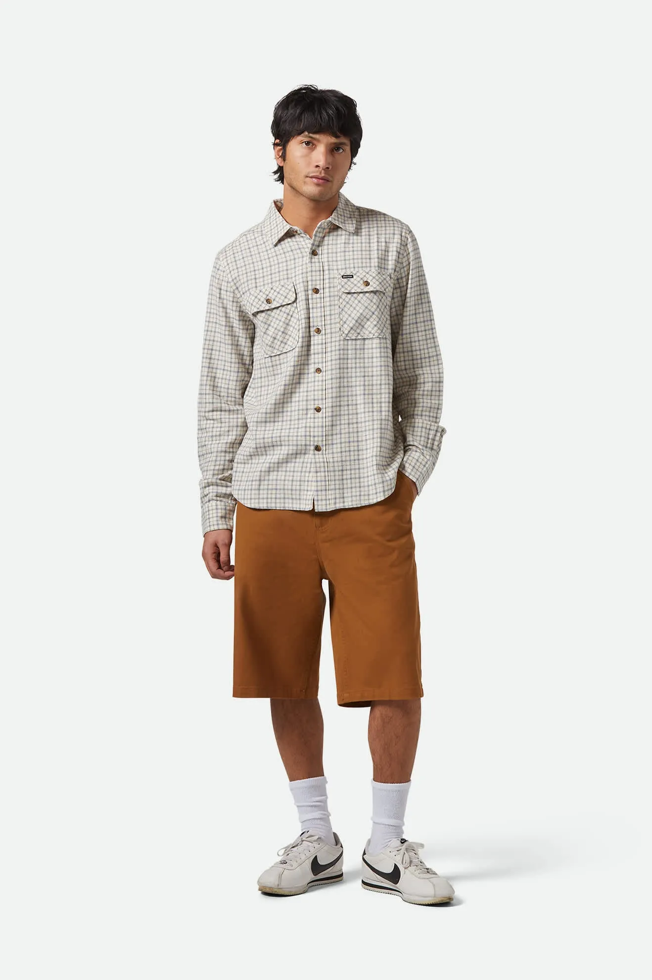 Bowery Lightweight Ultra Soft L/S Flannel - Whitecap/Basalt