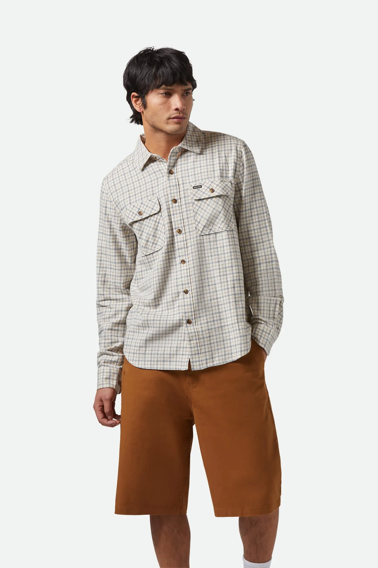 Bowery Lightweight Ultra Soft L/S Flannel - Whitecap/Basalt