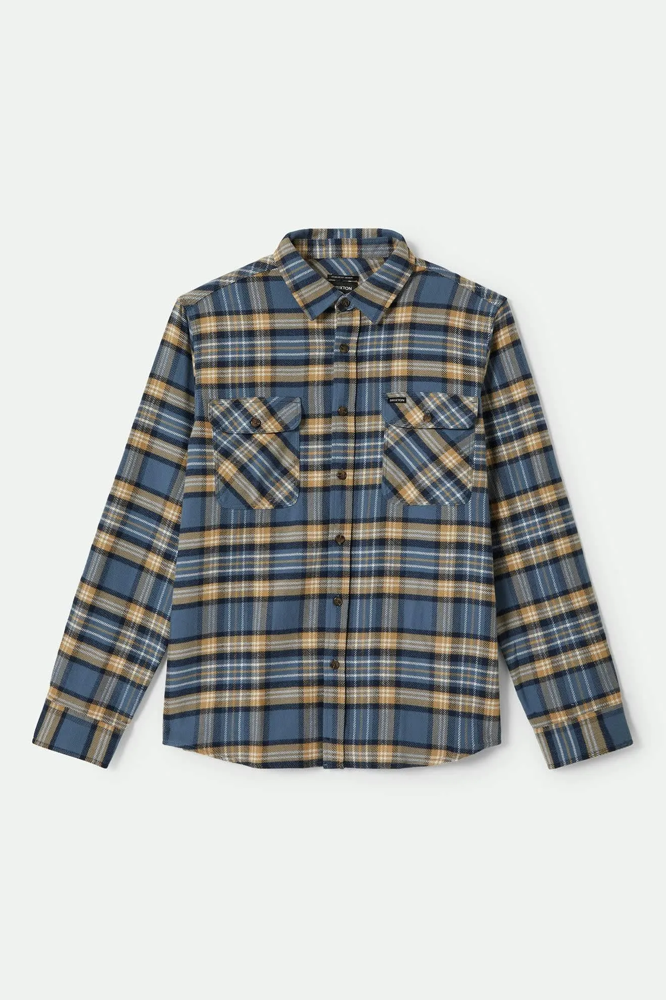 Bowery L/S Flannel - Azure Blue/Washed Navy/Sand