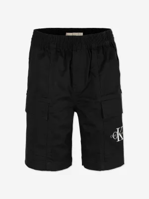 Boys Essential Cargo Shorts in Black