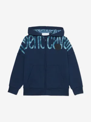 Boys Logo Zip Up Top in Navy