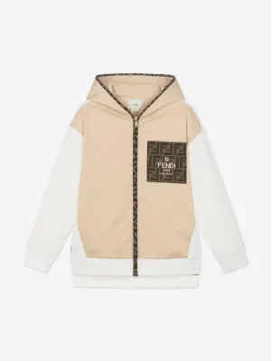Boys Stretch Gabardine Zip Up Top in Beige