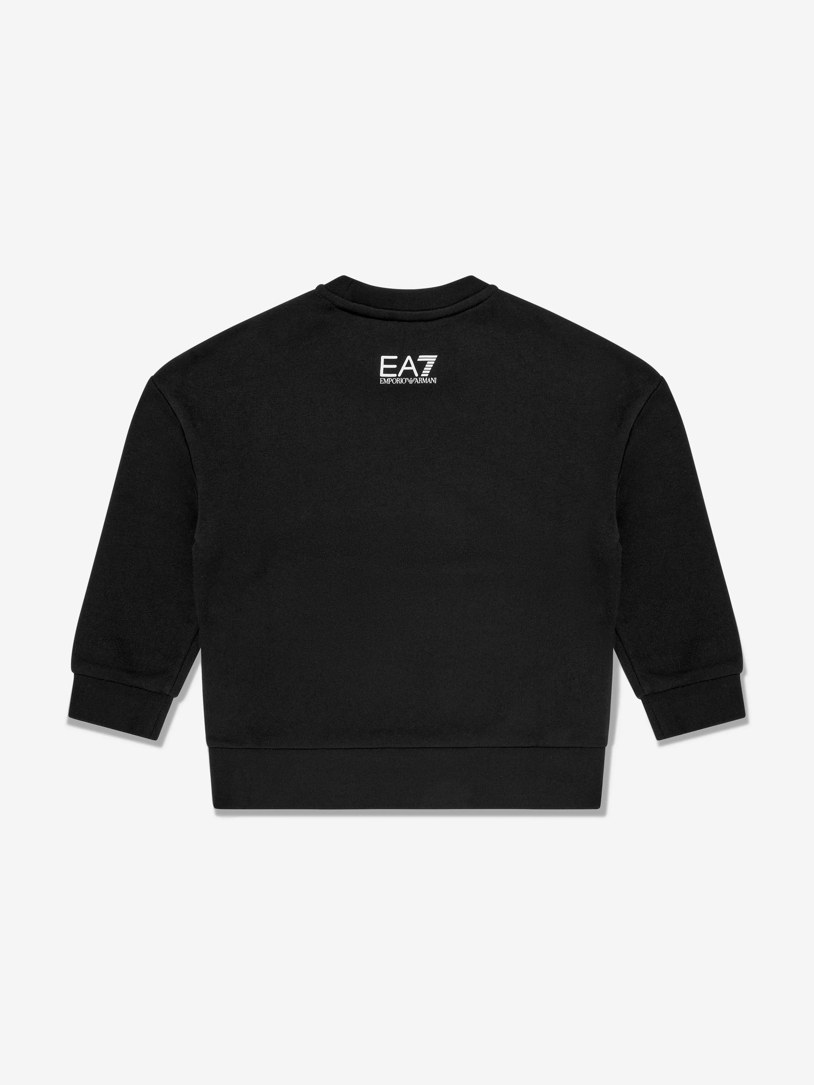 Boys Striped Logo Sweatshirt in Black