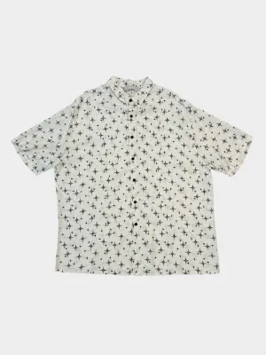 Camicia Estiva Maniche Corte Con Fantasia A Contrasto