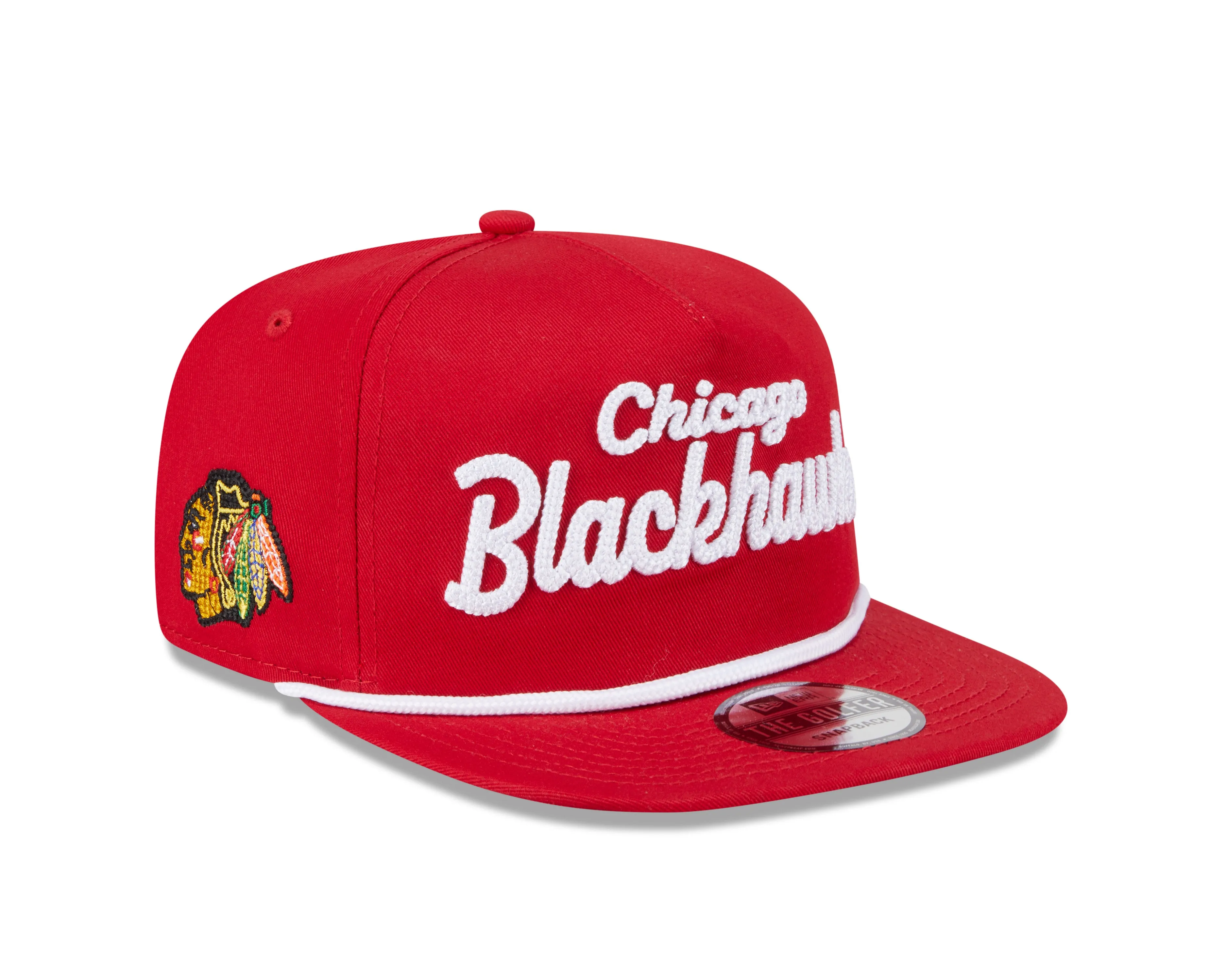 Chicago Blackhawks New Era Red Team Text The Golfer Snapback Hat