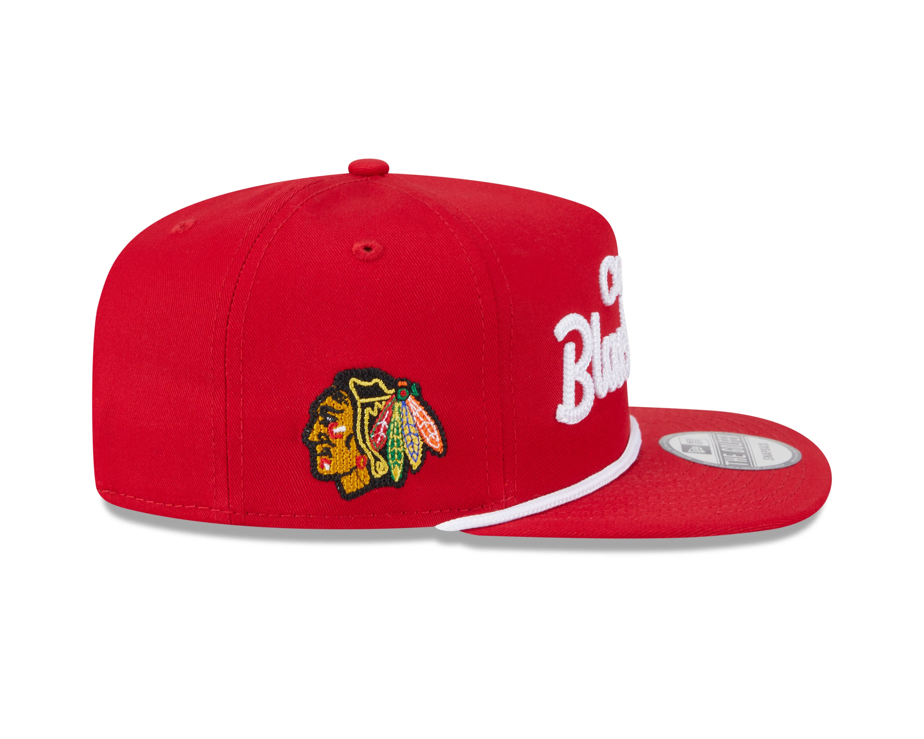 Chicago Blackhawks New Era Red Team Text The Golfer Snapback Hat