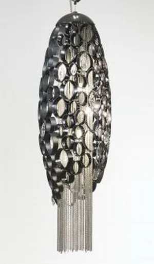 Chrysalis Silver Steel Suspension Light