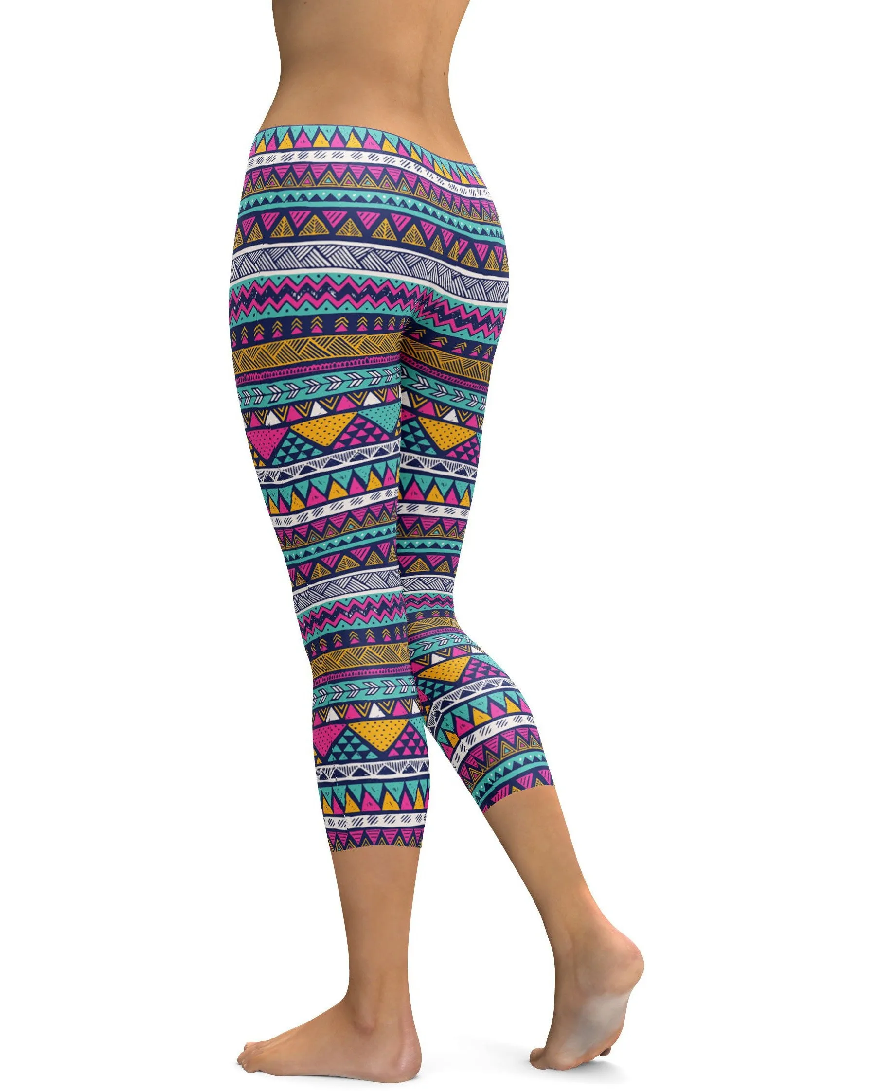 Colorful Aztec Pattern Capris
