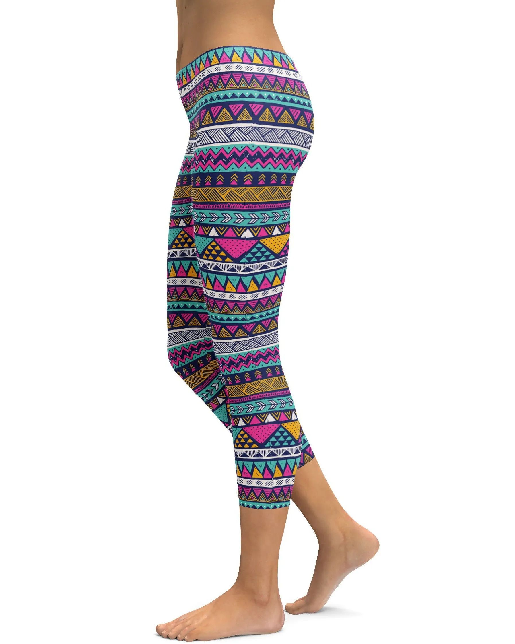 Colorful Aztec Pattern Capris