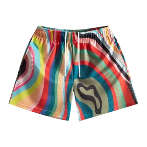 Colorful Print Mesh Short