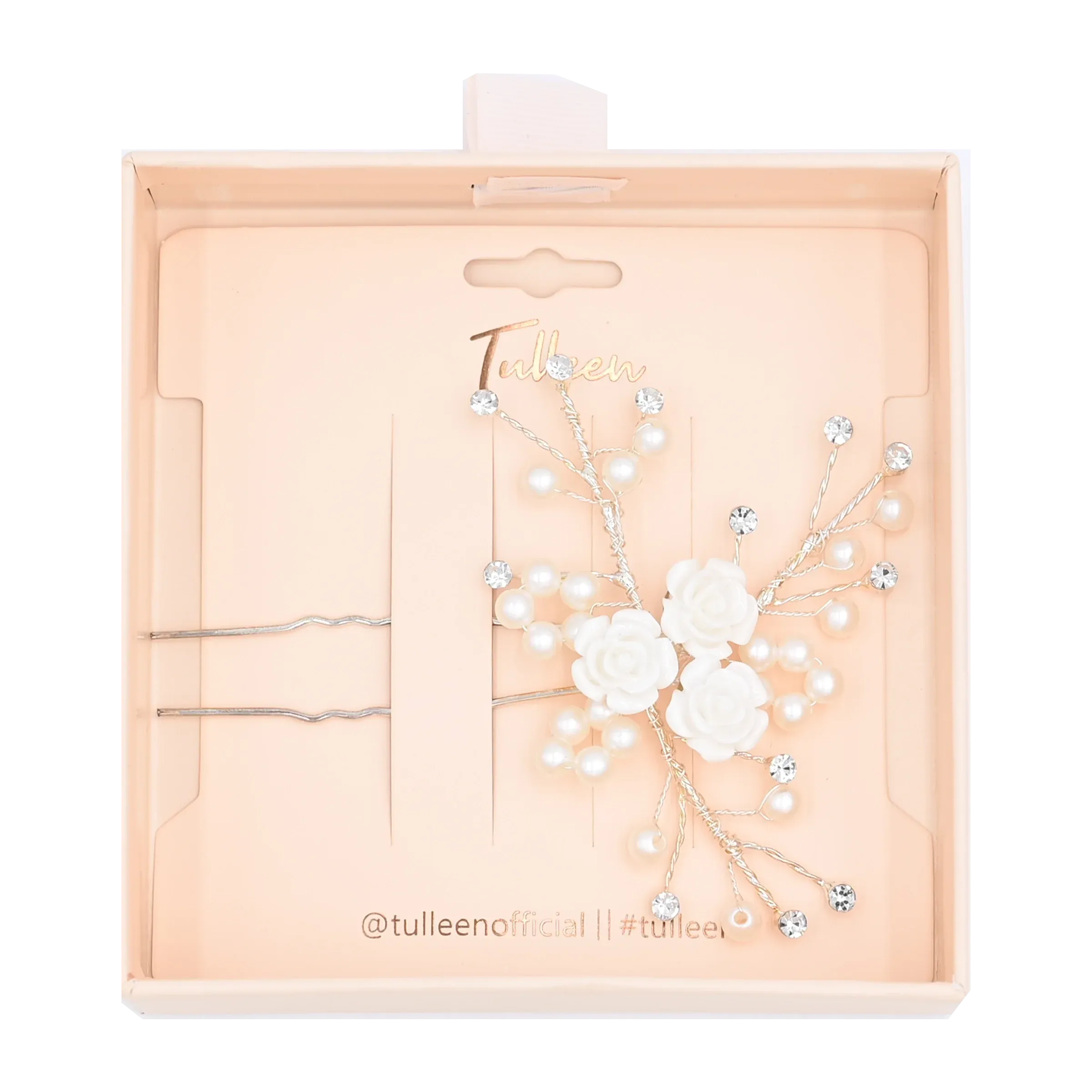 Crystal Blooming Pearl Rose Hair Pin